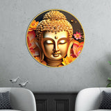 Premium Luxury Round Gautam Buddha Wall Painting