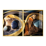 Premium Marble Stone Textural Art Acrylic Floating Wall Painting Set of 2