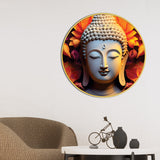 Premium Spiritual Gautam Buddha Artwork Round Wall Painting