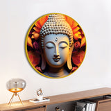 Premium Spiritual Gautam Buddha Artwork Round Wall Painting