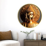 Premium Spiritual Gautam Buddha Round Wall Painting