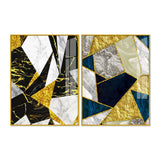 Premium Triangle Pattern Shapes Acrylic Floating Wall Painting Set of 2