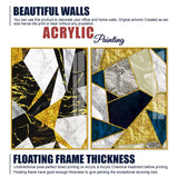 Premium Triangle Pattern Shapes Acrylic Floating Wall Painting Set of 2