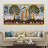 Rajasthani Pichwai Art Radha Krishna Canvas Wall Painting