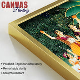 Shreenathji Pichwai Canvas Wall Painting with Devotees & Cows