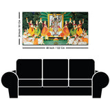 Shreenathji Pichwai Canvas Wall Painting with Devotees & Cows