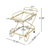 Sophisticated Cross Bar Drinks Trolley In Golden Finish