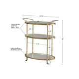 Sophisticated Oval Bar Trolley With Tiered Storage