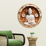Stylish Gautam Buddha Spiritual Home Décor Round Wall Painting