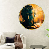 Stylish Gautam Buddha Spiritual Round Wall Painting for Home & Office