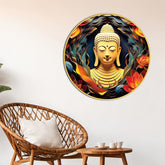 Stylish Spiritual Gautam Buddha Home Round Wall Painting