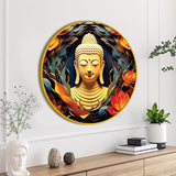 Stylish Spiritual Gautam Buddha Home Round Wall Painting