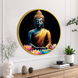 Stylish Spiritual Gautam Buddha Round Wall Painting for Home Décor