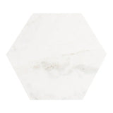 Hexagon Shape Marble Top Silver Stand Side Table