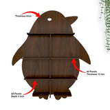 Penguin Backlit Wood Wall Shelf / Book Shelf / Night Light, Light Oak Finish