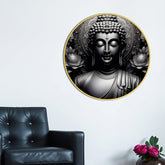 Zen Style Gautam Buddha Round Wall Art Painting