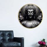 Zen Style Gautam Buddha Round Wall Art Painting