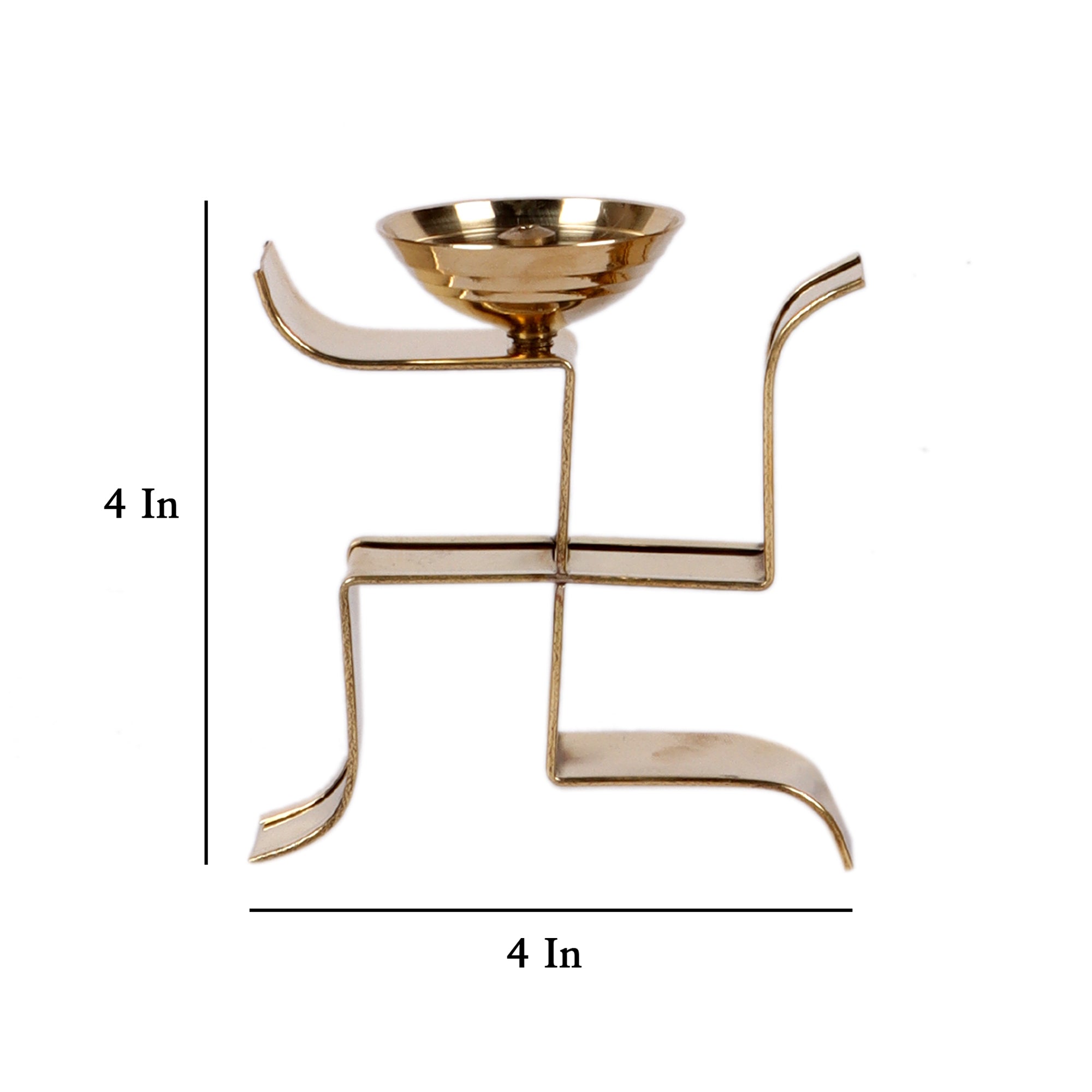 Standing Satiya Brass Akhand Diya Set of 2