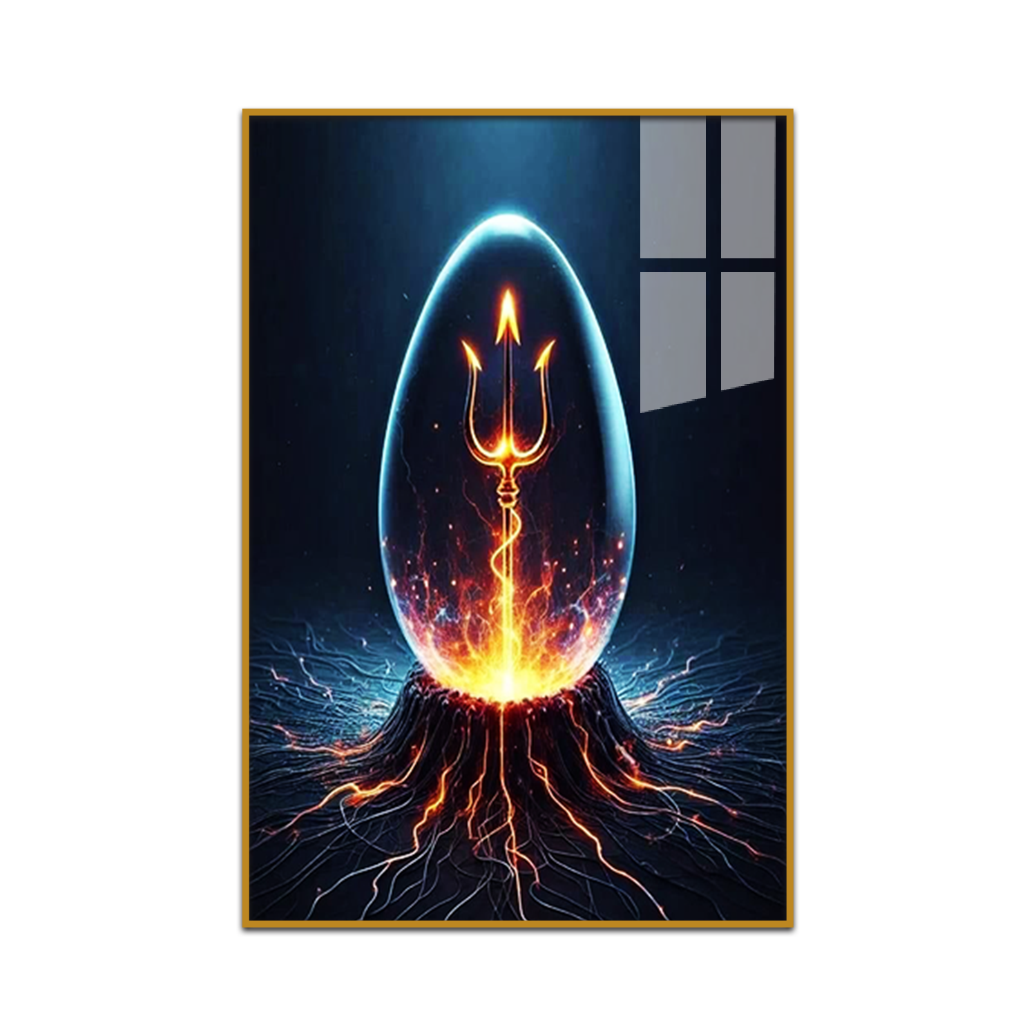 Shivling and Trishul Shiva Acrylic Painting – Divine Home Décor