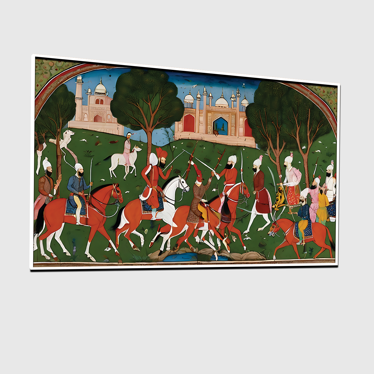 Traditional Indian Folk Art Wall Painting – Divine Procession with Lord Krishna – Handcrafted Pattachitra Style Decor