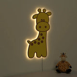 Baby Giraffe Backlit Wooden Wall Décor