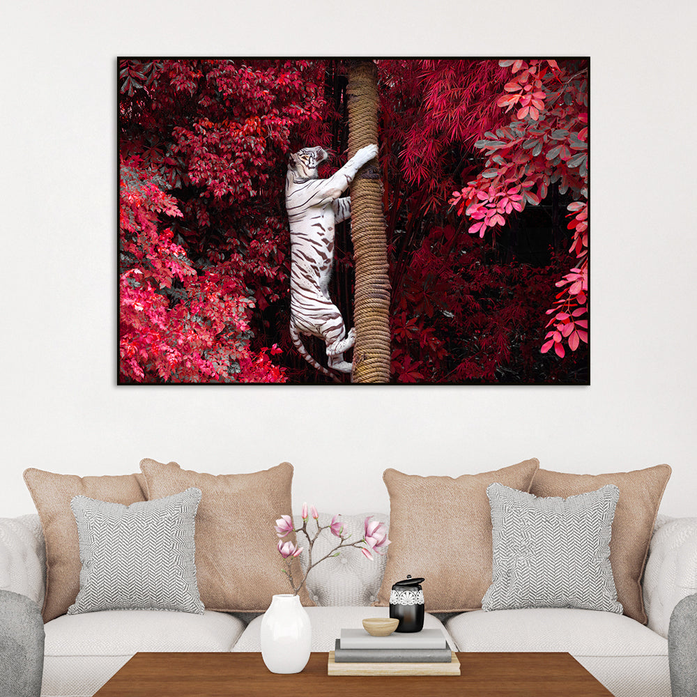 Beautiful White Tiger Realistic Wild Animal Painting