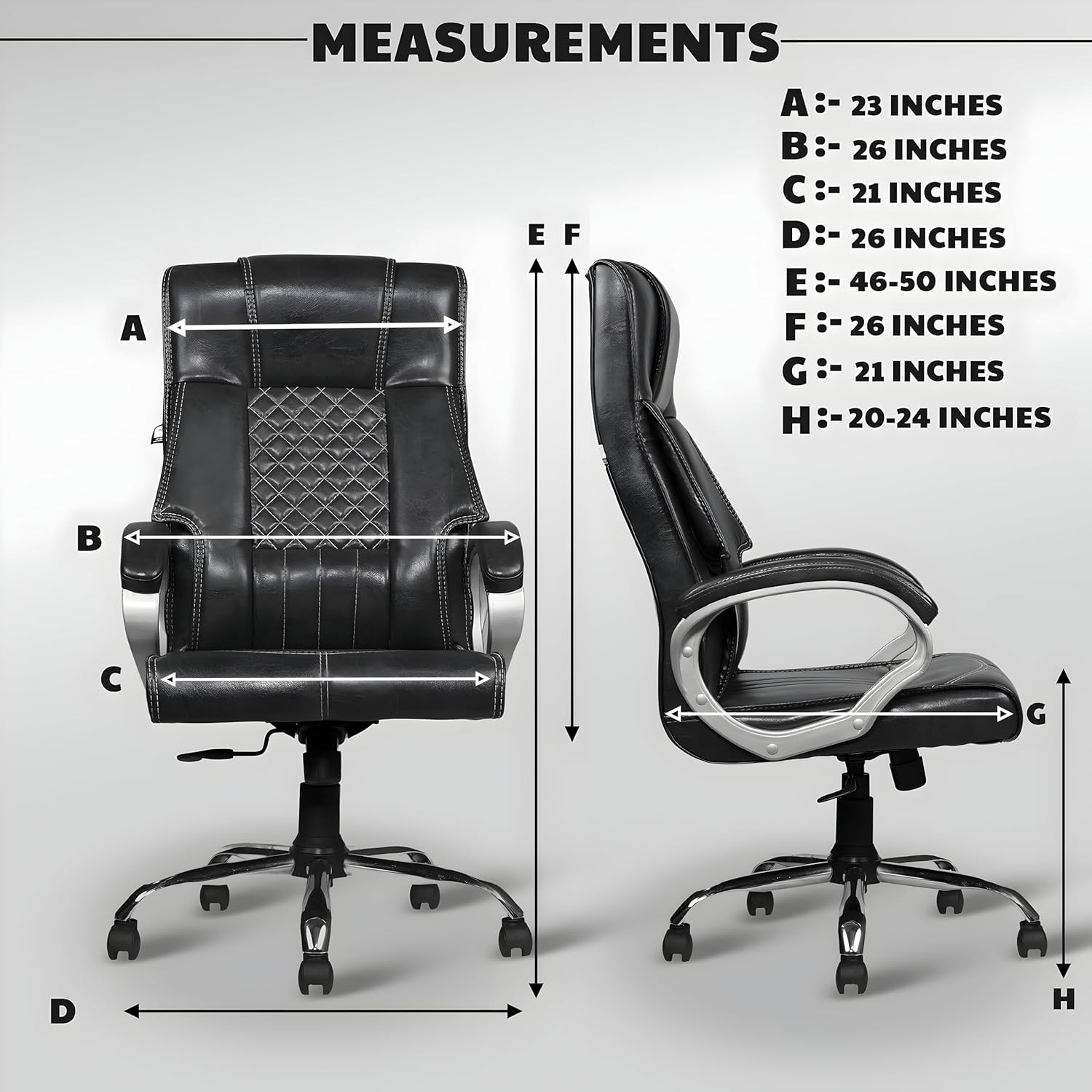 Black Leatherette Boss Office Chair | 360° Swivel, Tilting Locking Mechanism & Chrome Stand