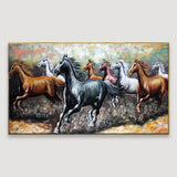Legunt Furniture Big Panoramic Running Horses Abstract Design Canvas