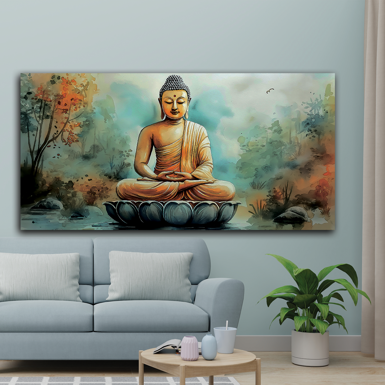 Elegant Buddha Landscape Canvas Wall Décor