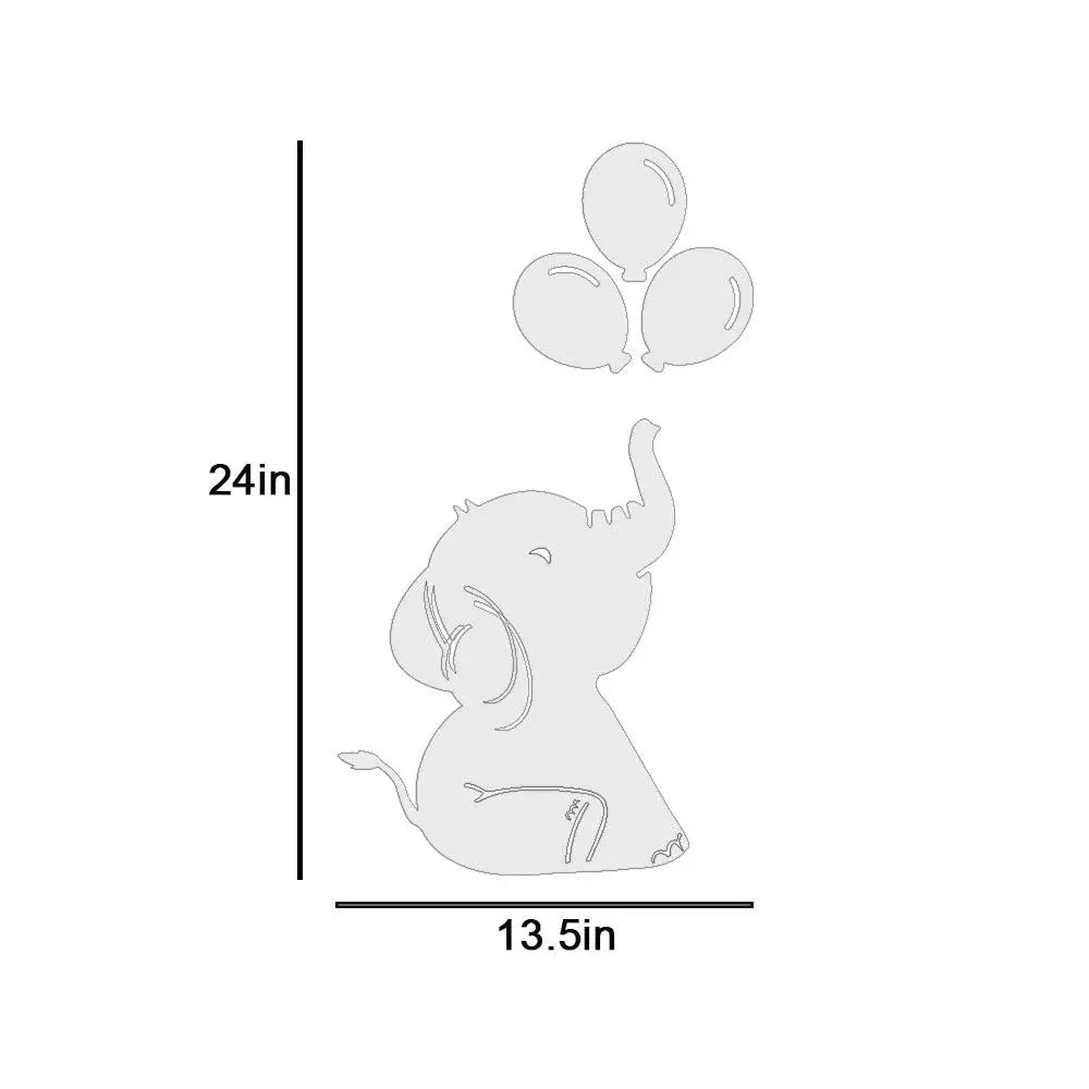 Playful Elephant Baby Backlit Wooden Wall Décor