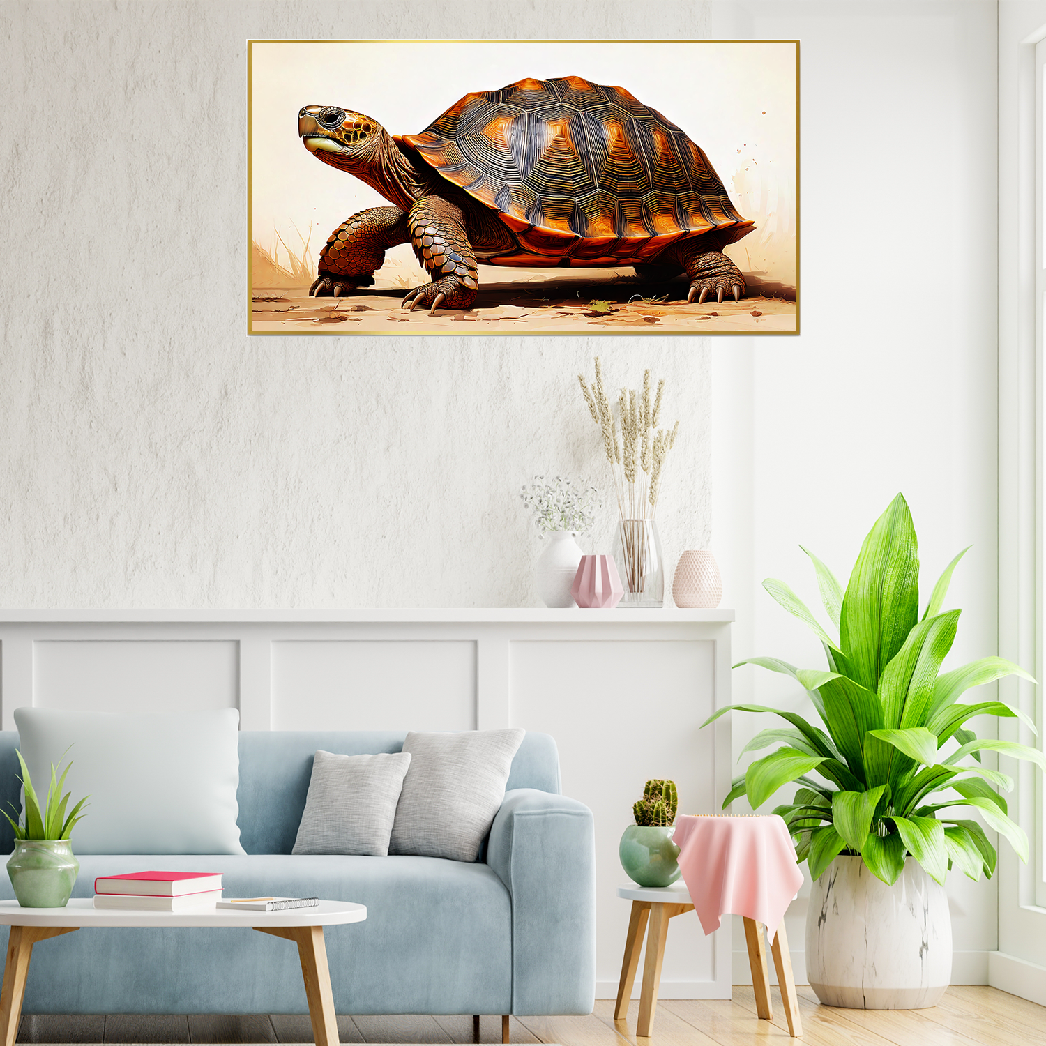 Modern Luxury Golden Shell Turtle Painting