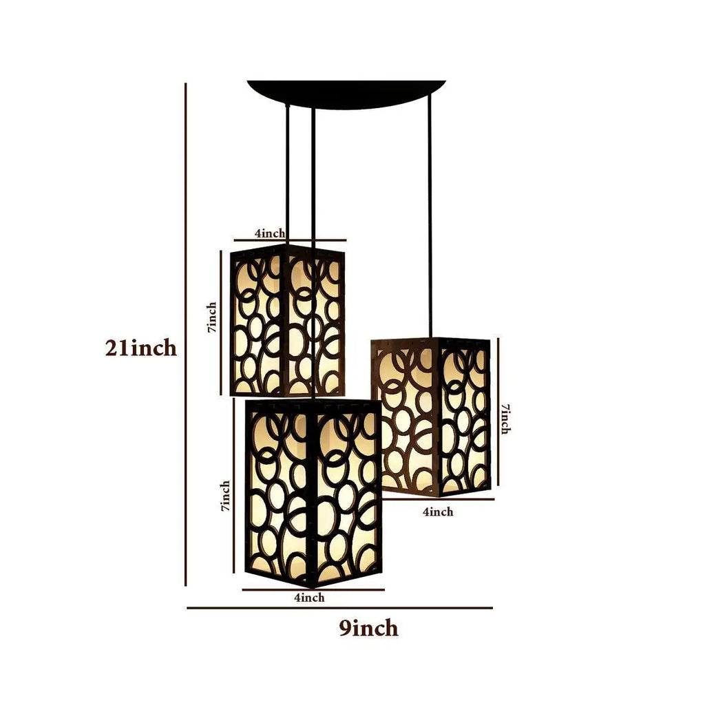 Muti Rings Design Wooden Modern Lamp Hanging Ceiling Light For Home Decoration Living Room