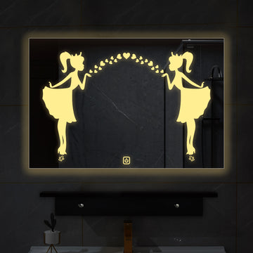 Minimalistic Designer Pattern Led Bathroom Wall Mirror