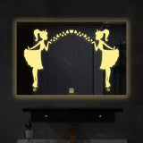 Minimalistic Designer Pattern Led Bathroom Wall Mirror