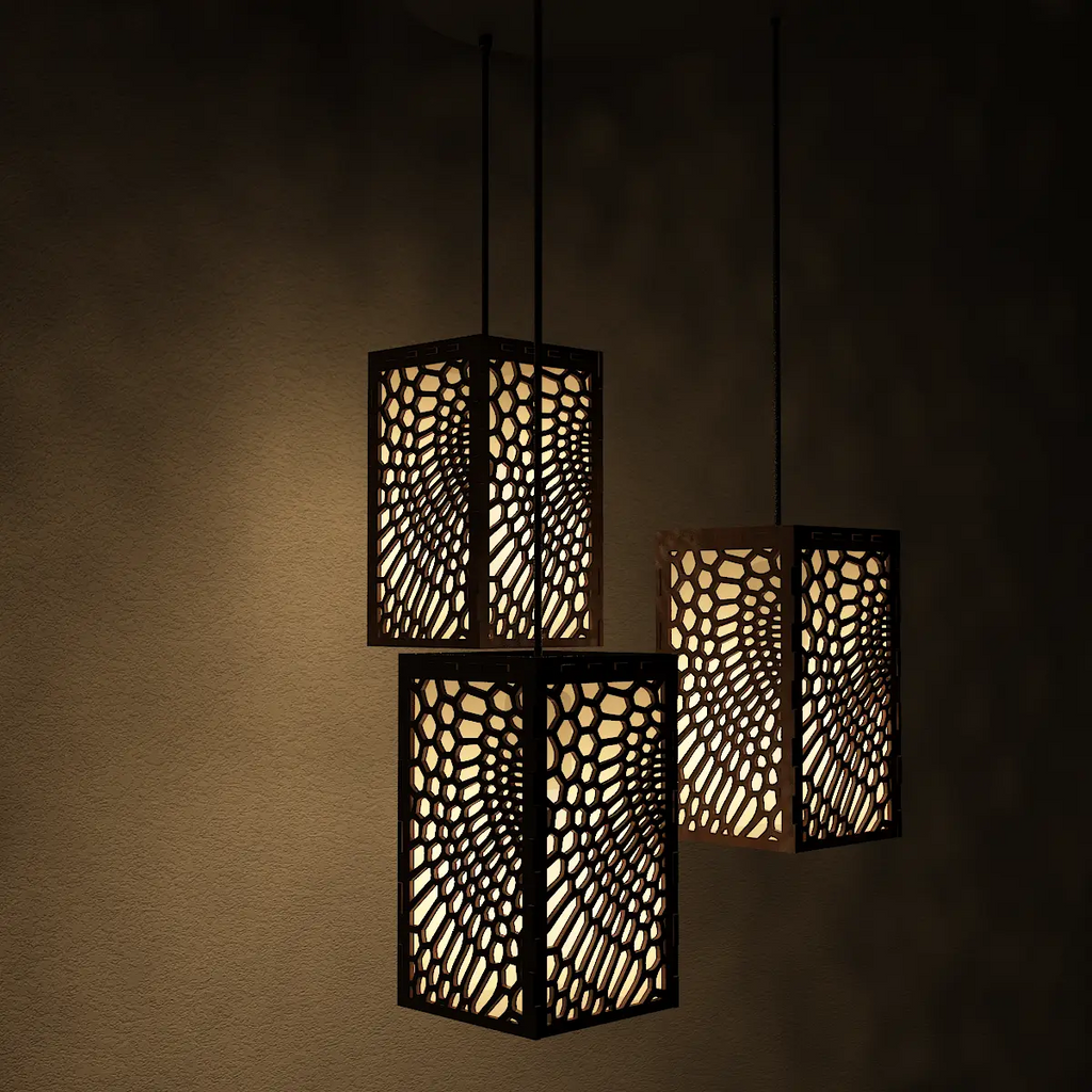 Circle Pattern Wooden Modern Lamp Hanging Ceiling Light For Home Decoration Living Room