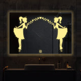Minimalistic Designer Pattern Led Bathroom Wall Mirror