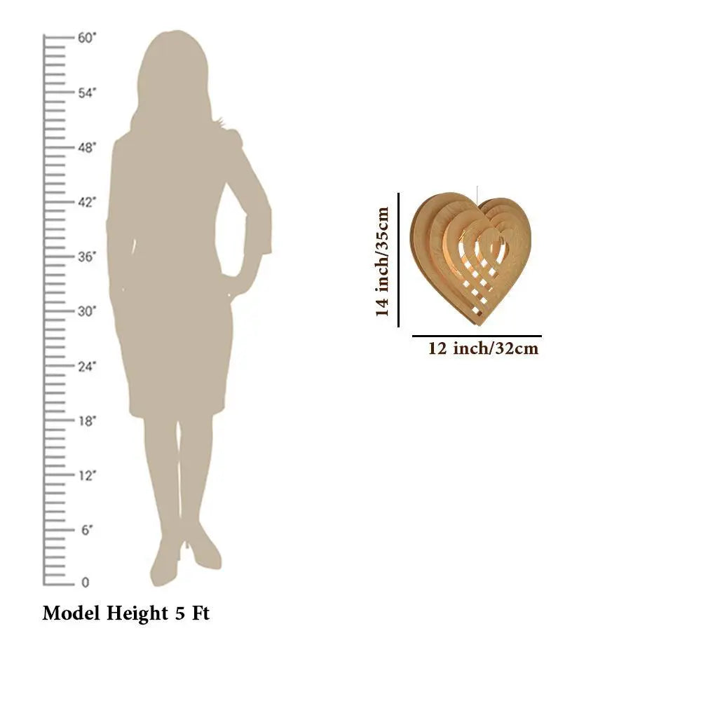 Modern Design Heart Shape Wooden Ceiling Lamp For Home Decoration Living Room