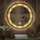 Modern Designer Led Rounded Shape Bathroom Wall Mirror