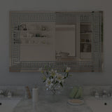 Designer Greek Key Motif Led Rectangular Bathroom Mirror