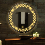 Classic Tringles Patten Shaped Led Rounded Shape Bathroom Wall Mirror