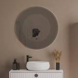 Modern Design Semi Spiral Round Led Bathroom Mirror