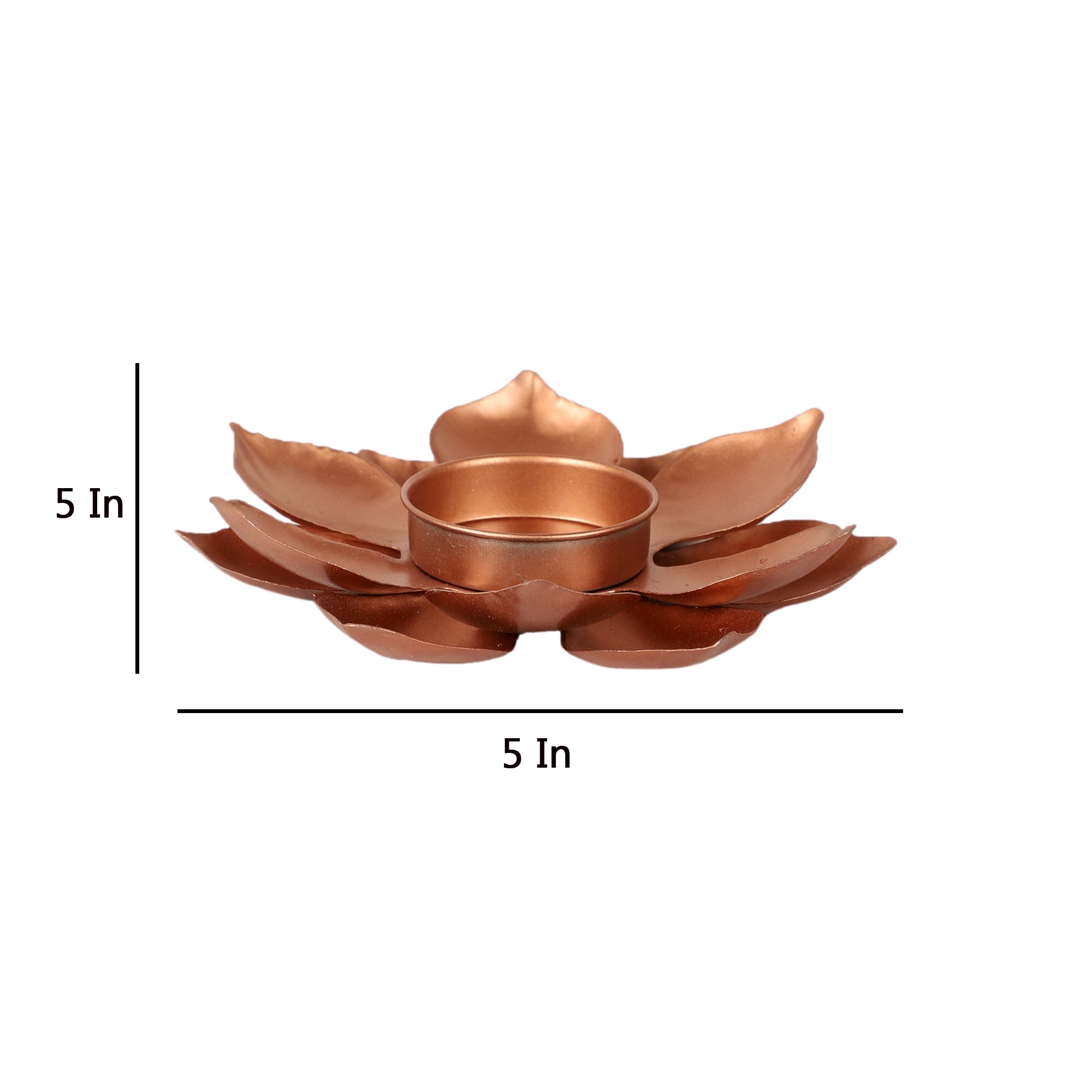 Flower Copper Tealight Holder  Set of 4