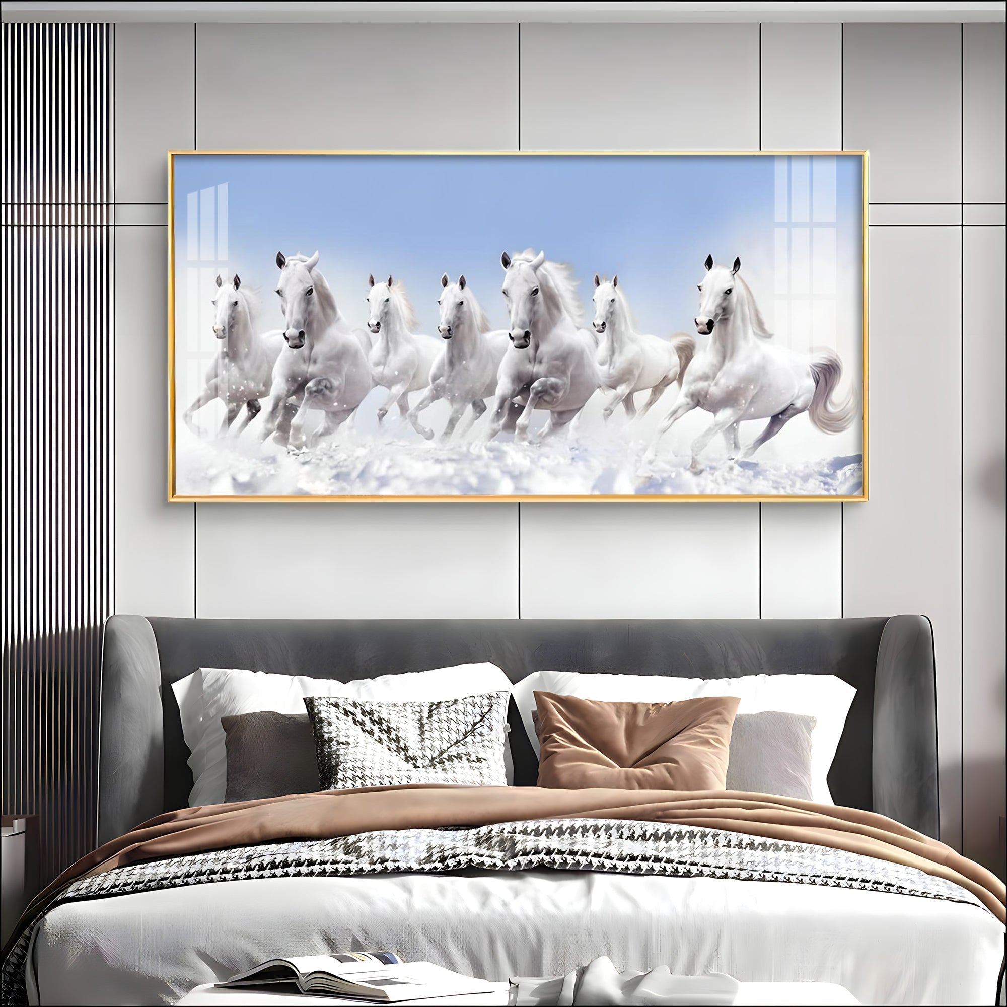 Horse Painting Wall Art – Elegant Horses Acrylic Wall Painting for Home