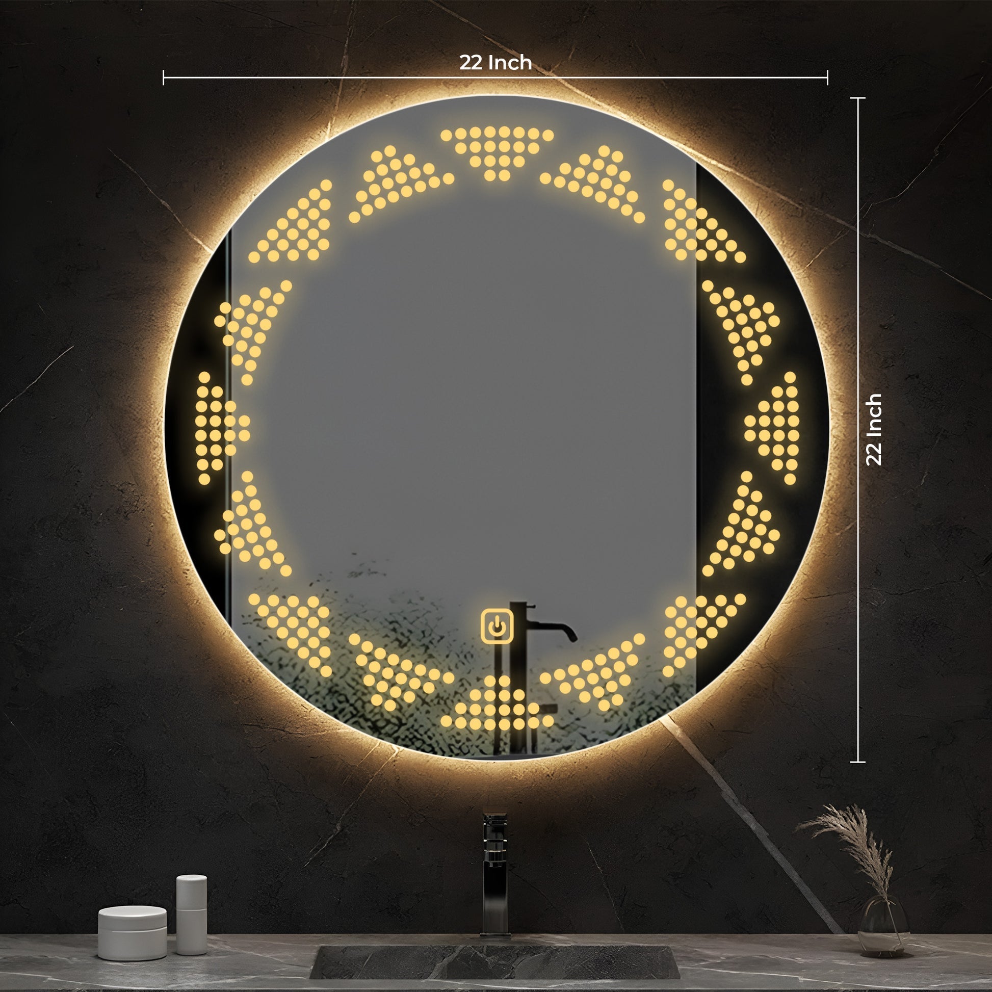 Infinity Round Pattern Shaped Led Bathroom Wall Mirror