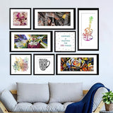 Beautiful Designer Art and Quote Collage Photo Frames Set of 8 For Office or Home