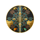 Abstract Geometry, Color Piece, Porch, Golden Background. The Fashion Of Modern Semi Circle Wall Paintings & Art