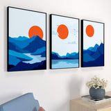 Gleeful Sunrise View Frames Set Of 3
