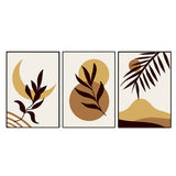 Sepia Tone Midnight Leaves Frames Set Of 3