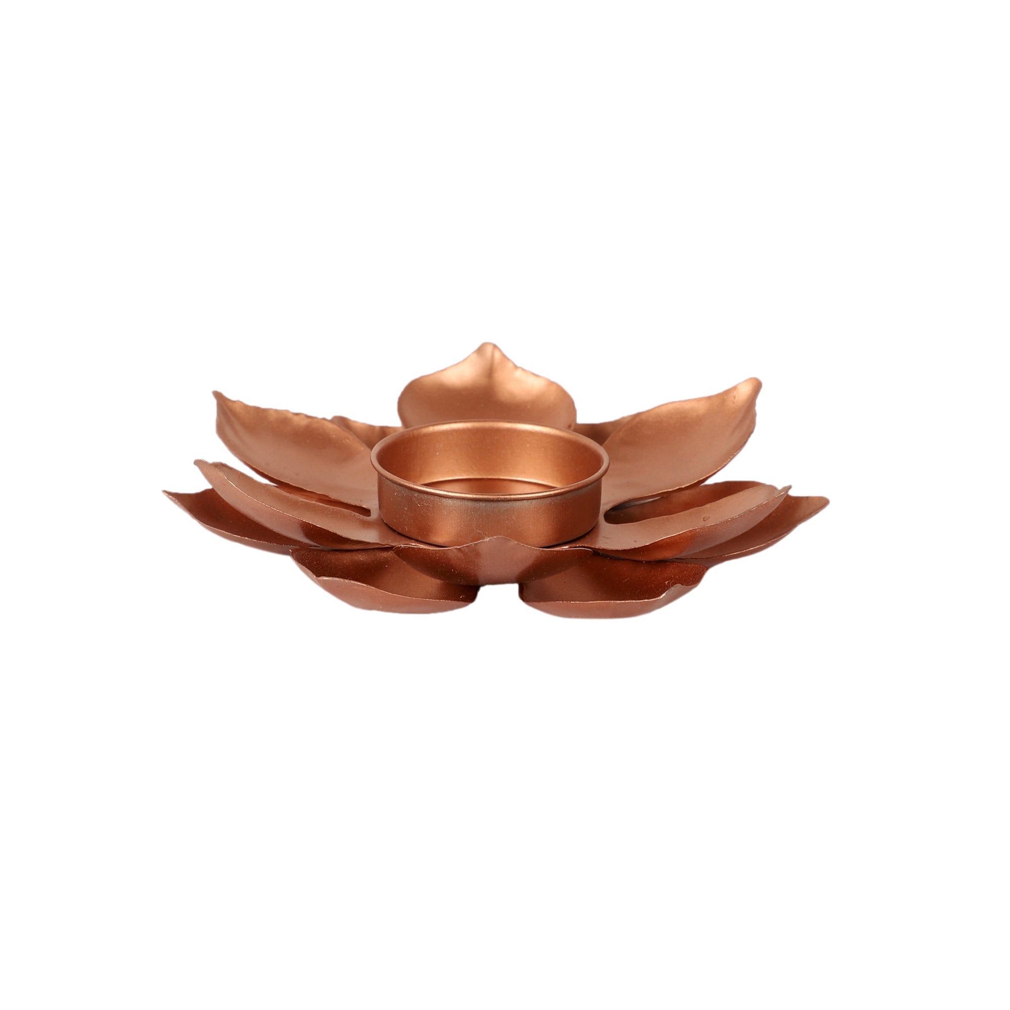 Flower Copper Tealight Holder  Set of 4
