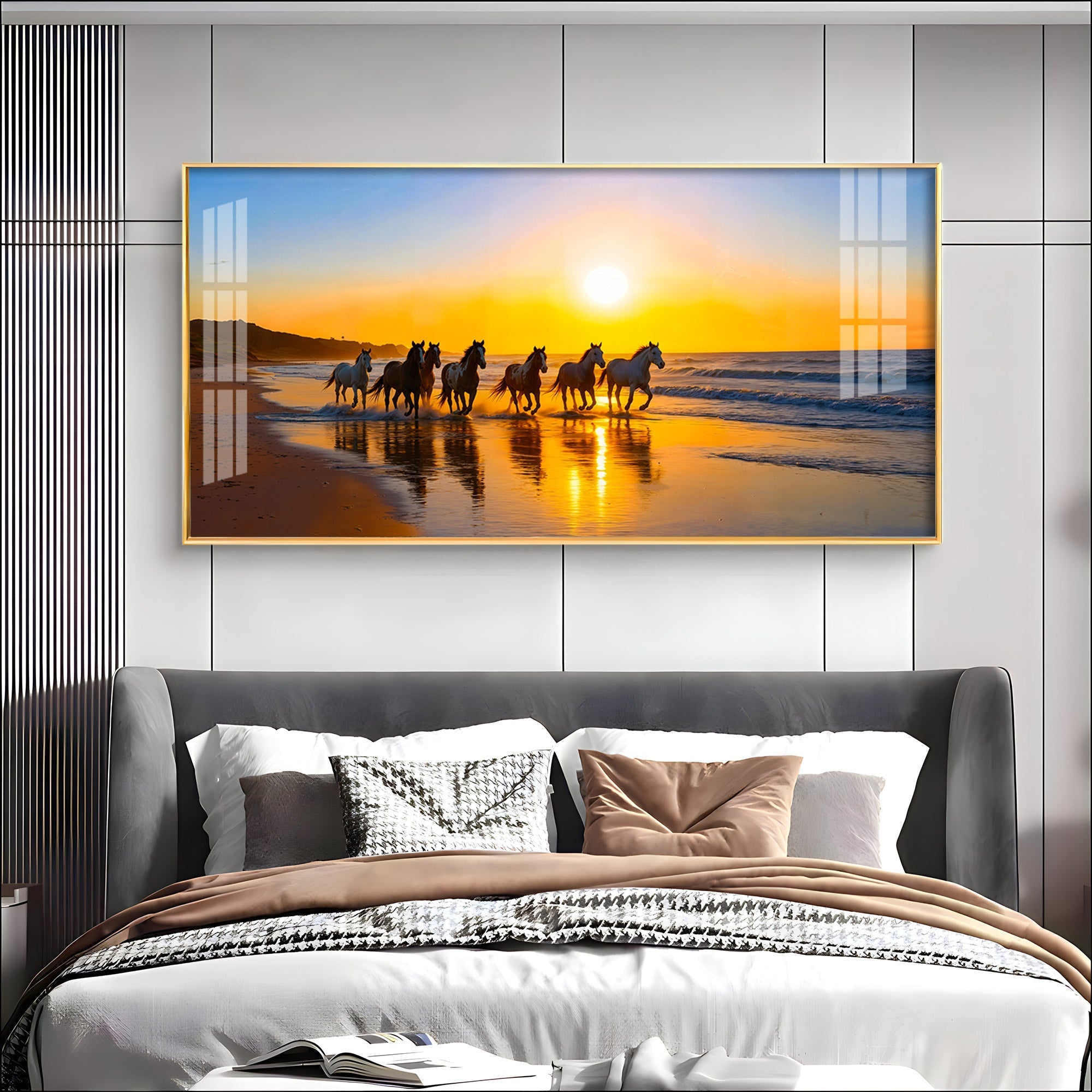 Equestrian Horse Acrylic Wall Painting – Classic Horse Wall Décor